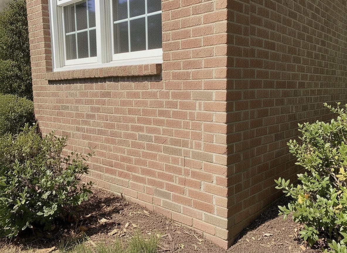 Same foundation wall with the crack sealed and repaired